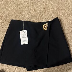 Zara Black Skort with Gold Accent